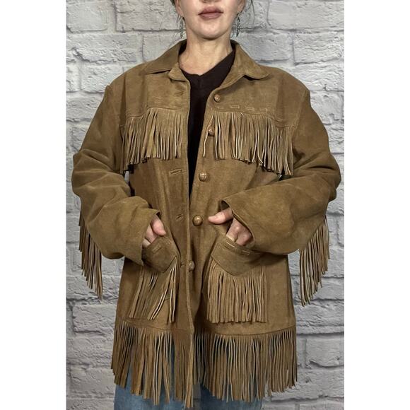 Vintage Boot Country Classic Western/Cowgirl Suede Leather Fringe Coat/Jacket - Picture 4 of 10